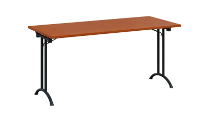 SLA 160 lak skládací jednací stůl 1600x700, deska 25 mm, podnož černý lak, deska třešeň šumavská